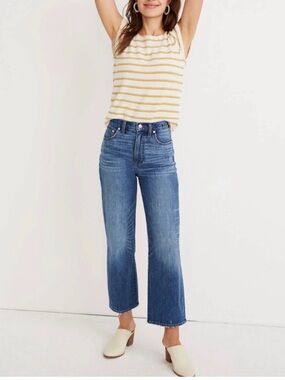 Madewell Slim Wide Leg Crop Blue Jeans Medium Wash Size 26